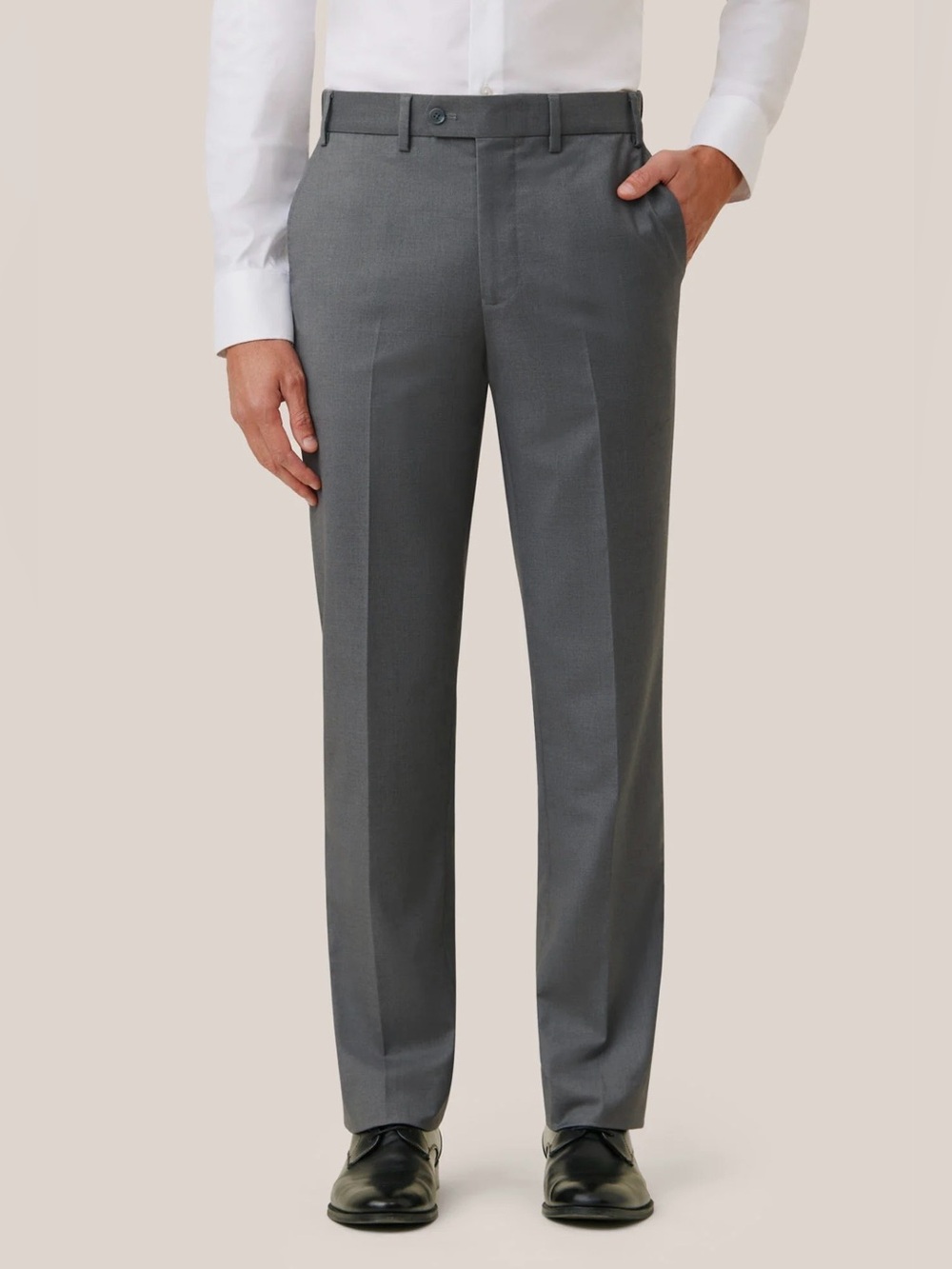 Kenneth Cole men’s 36 slim fit straight leg flat front trousers classic gray